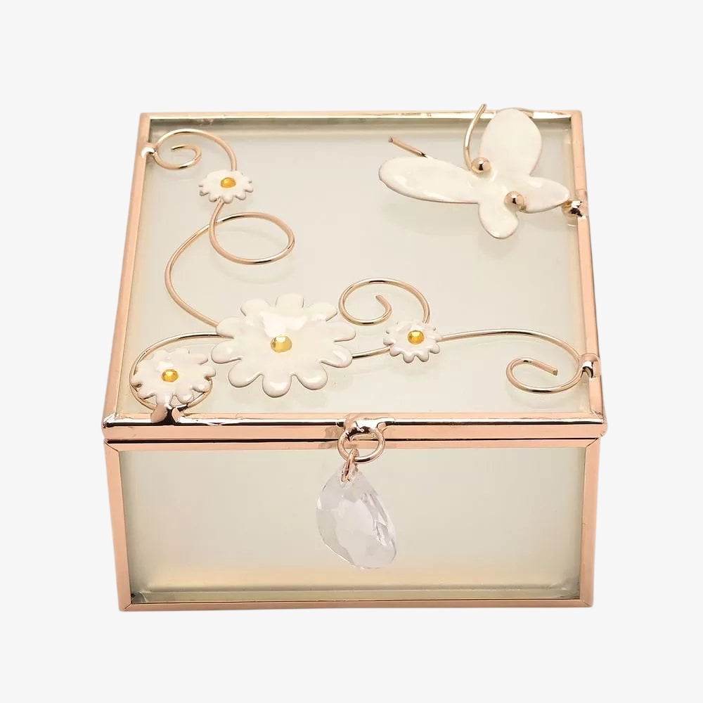 Champagne Meadow Square Trinket Box SP3494STB