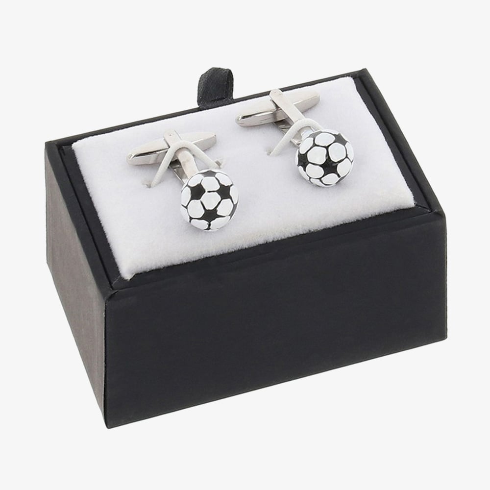 Equilibrium Silver Plated Football Cufflinks 359590
