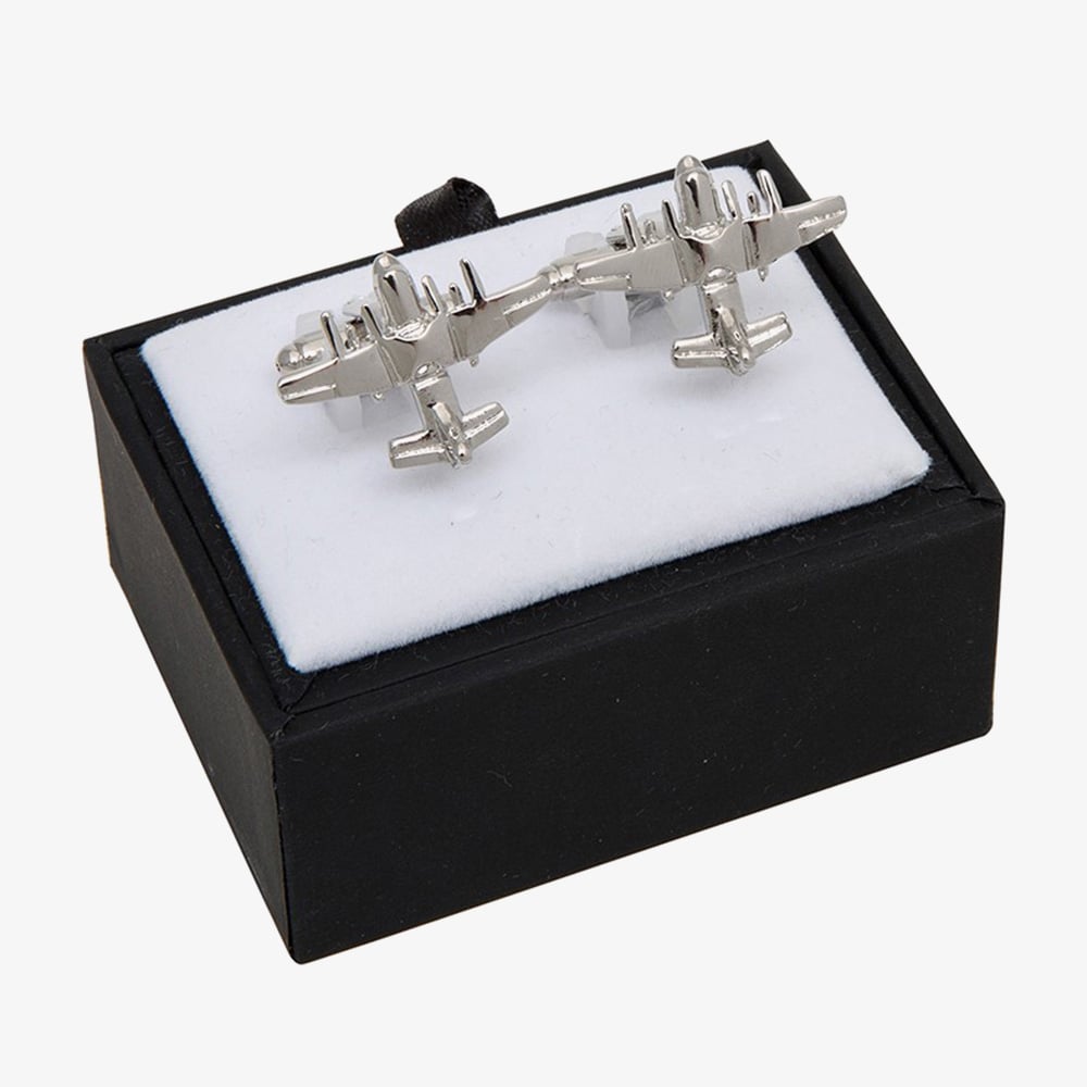 Equilibrium Silver Plated Aeroplane Cufflinks 69652