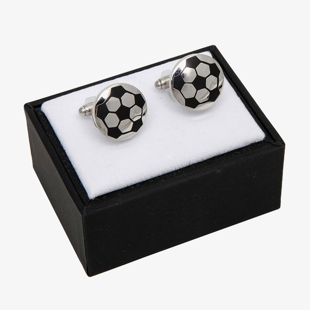 Equilibrium Silver Plated Football Cufflinks 69650