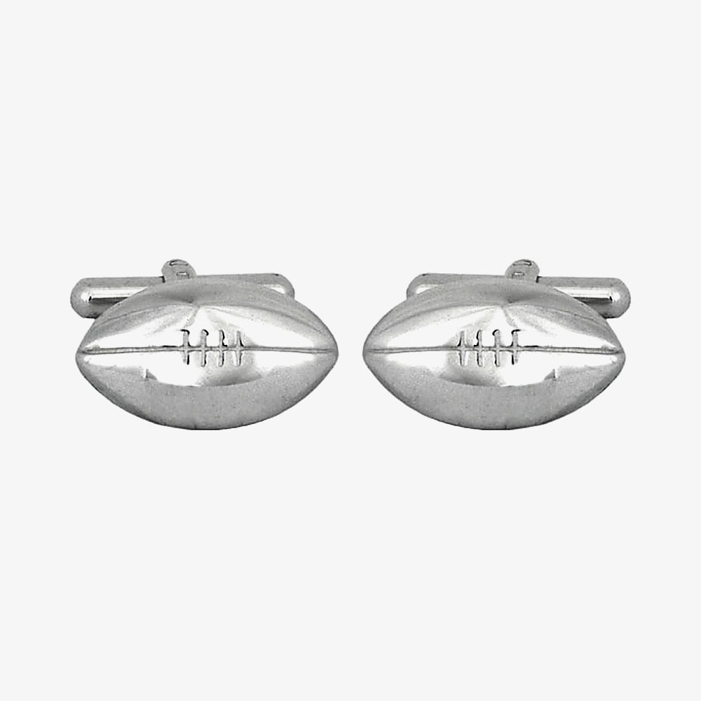 Sterling Silver Rugby Ball Cufflinks 70-1066