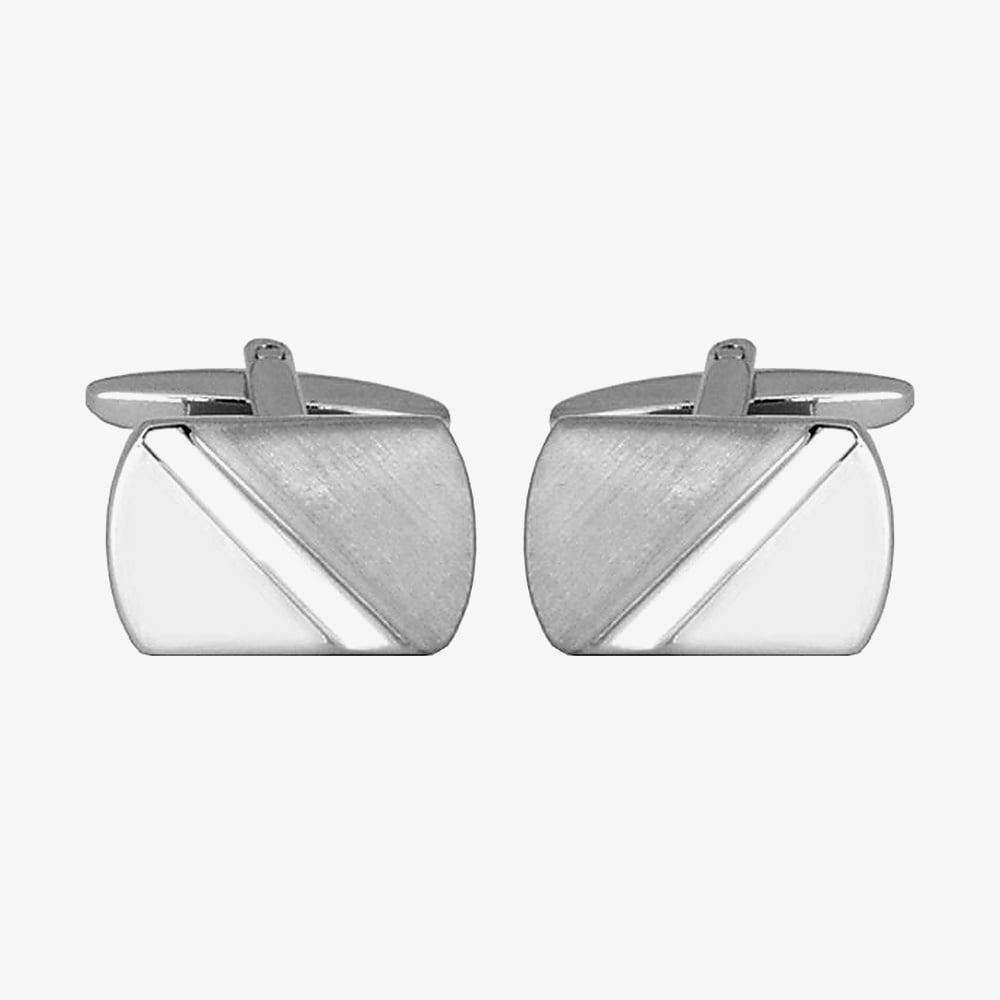 Dual Finish Brushed & Shiny Cufflinks 90-1129