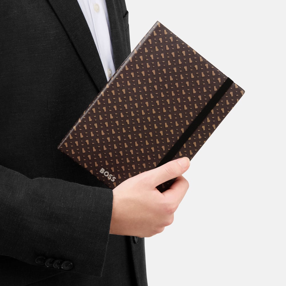 BOSS Monogram Camel Lined A5 Notebook HNH412XL