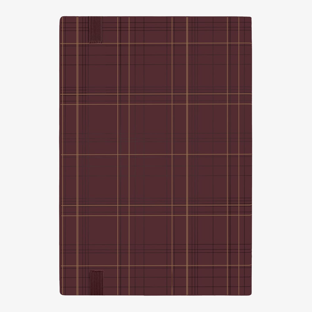BOSS Checkered Burgundy Lined A5 Notebook HNH624RL