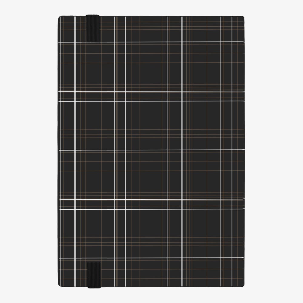 BOSS Checkered Black Lined A5 Notebook HNH624AL