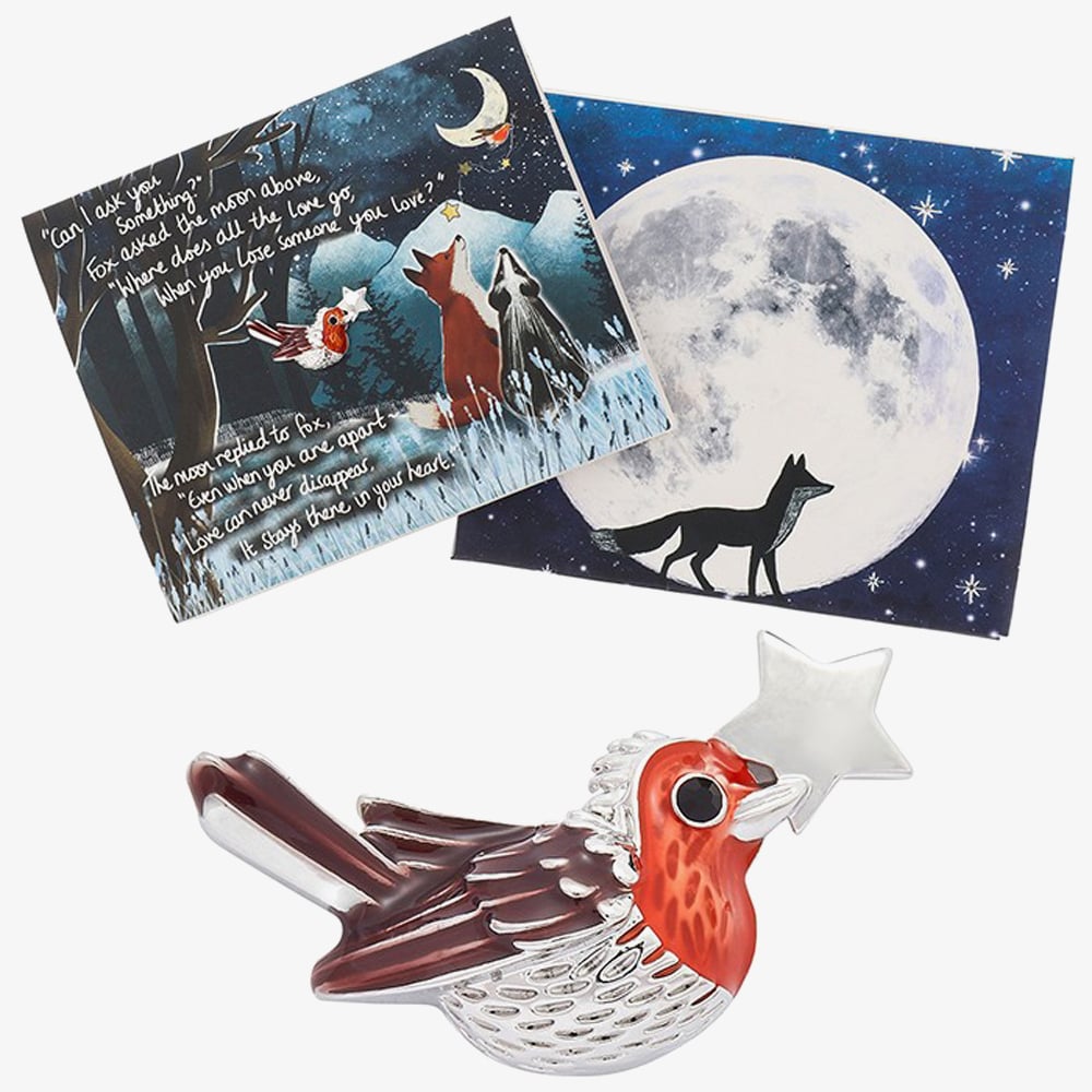 Silver Plated Robin Brooch 364359
