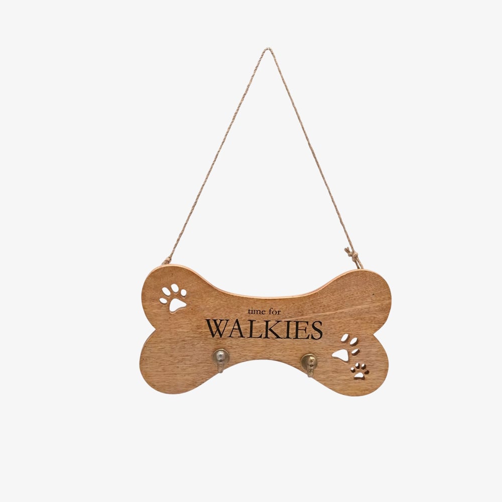 Wooden Paw Print Dog Lead Holder BB614