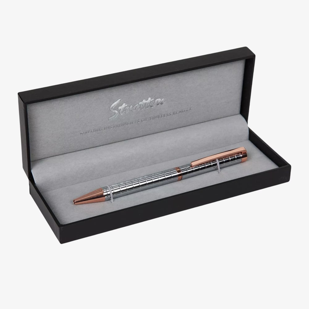 Stratton Silver &amp; Rose Ballpoint Pen ST1193