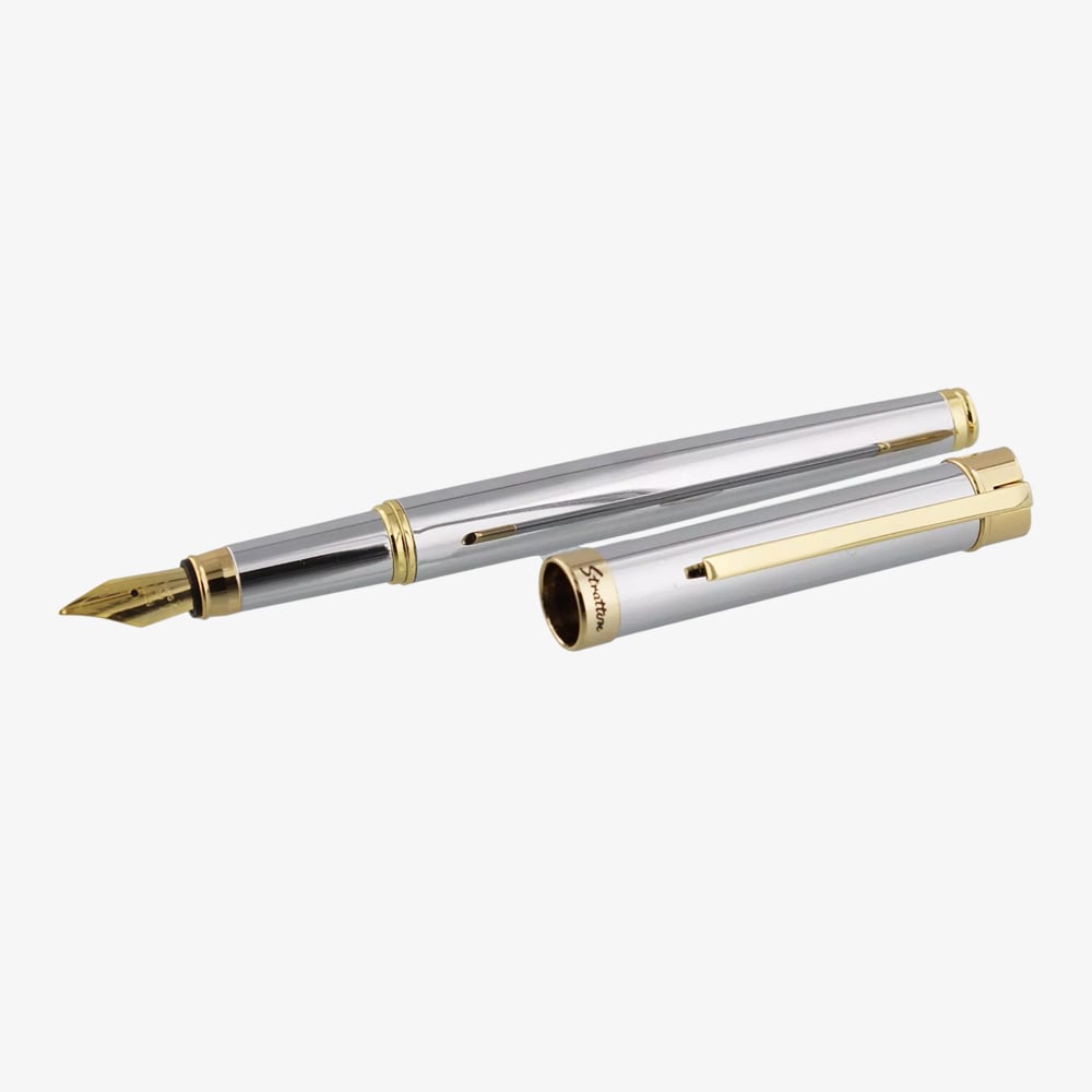 Stratton Silver &amp; Gold Fountain Pen ST1018