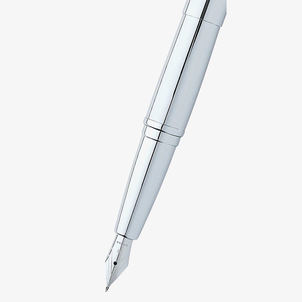 Cross ATX Pure Chrome Stainless Steel Medium Nib Fountain Pen AT886-2MS