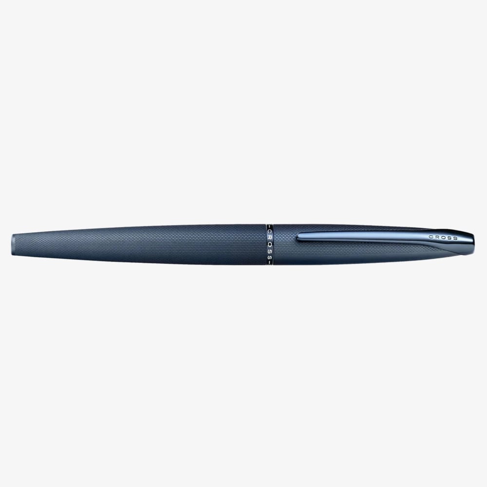 Cross ATX Sandblasted Dark Blue Stainless Steel Medium Nib Fountain Pen AT886-45MJ