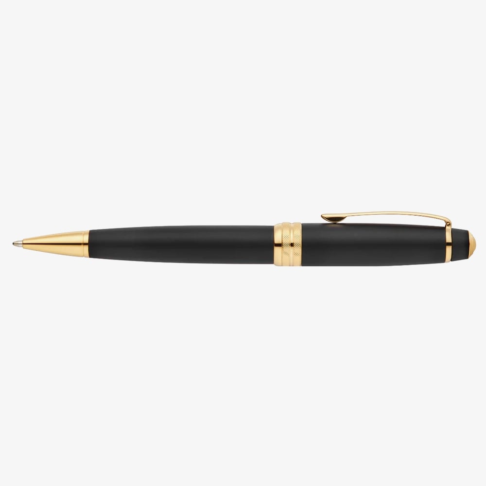 Cross Bailey Matte Black Lacquer &amp; 23ct Gold Ballpoint Pen AT0452-24