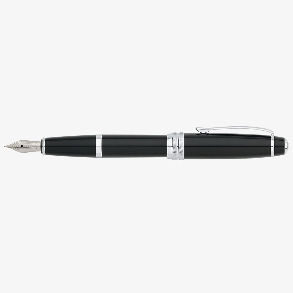 Cross Bailey Black Lacquer Stainless Steel Medium Nib Fountain Pen AT0456-7MS