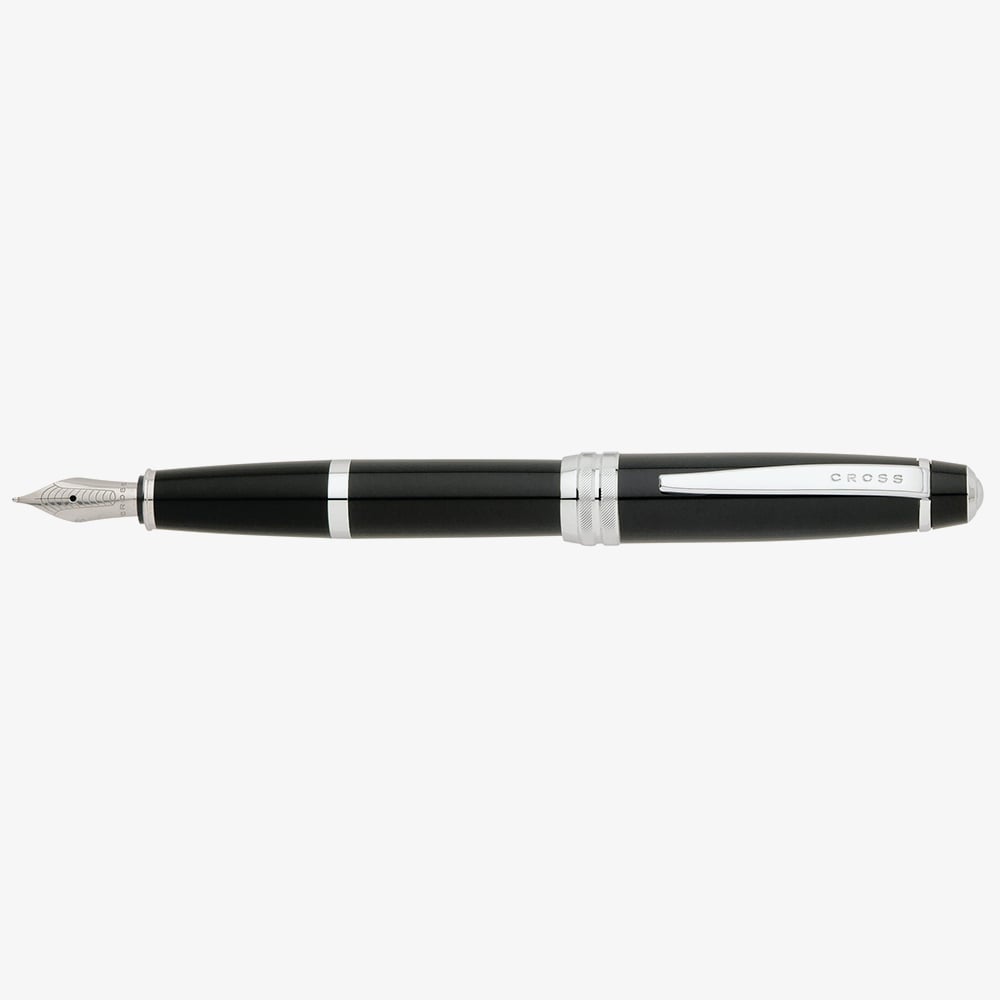 Cross Bailey Black Lacquer Stainless Steel Medium Nib Fountain Pen AT0456-7MS