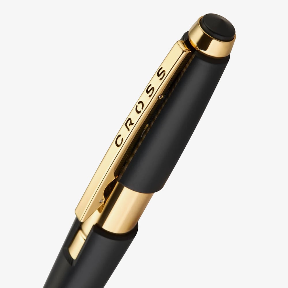 Cross Edge Matte Black Lacquer & Gold Selectip Rollerball Pen AT0555-20