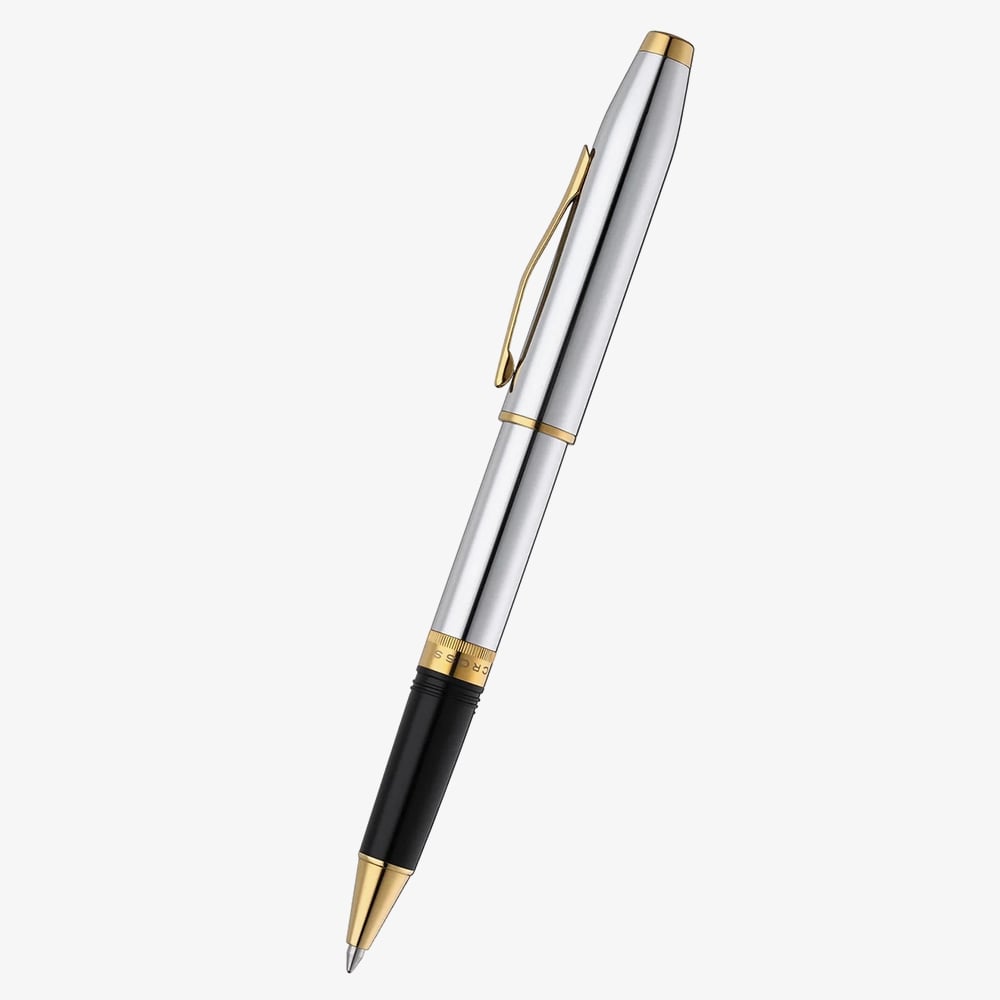Cross Foundry Polished Chrome & Gold Rollerball Pen AT0815-3