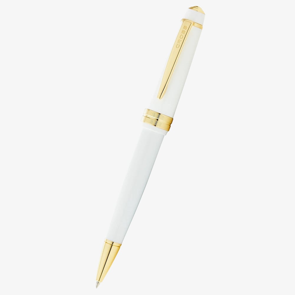 Cross Bailey Light White Resin &amp; Gold Tone Ballpoint Pen AT0742-10