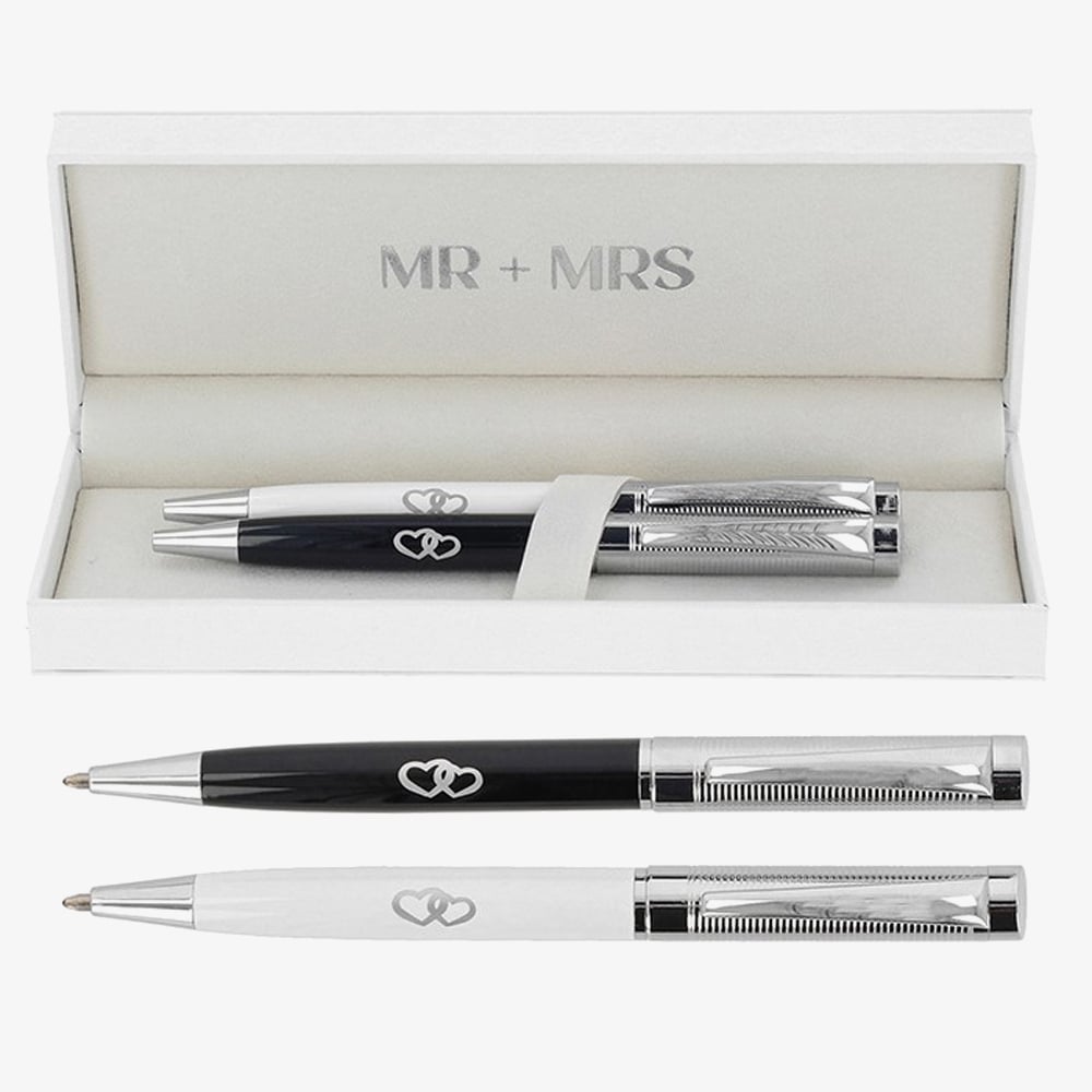Bridgewater White &amp; Black Mr &amp; Mrs Boxed Occasion Pen 341500