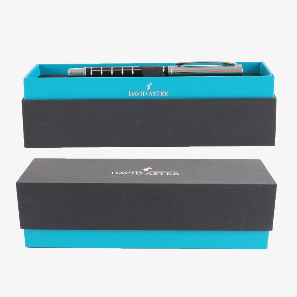 Black & Chrome Checkerboard Fountain Pen P-07
