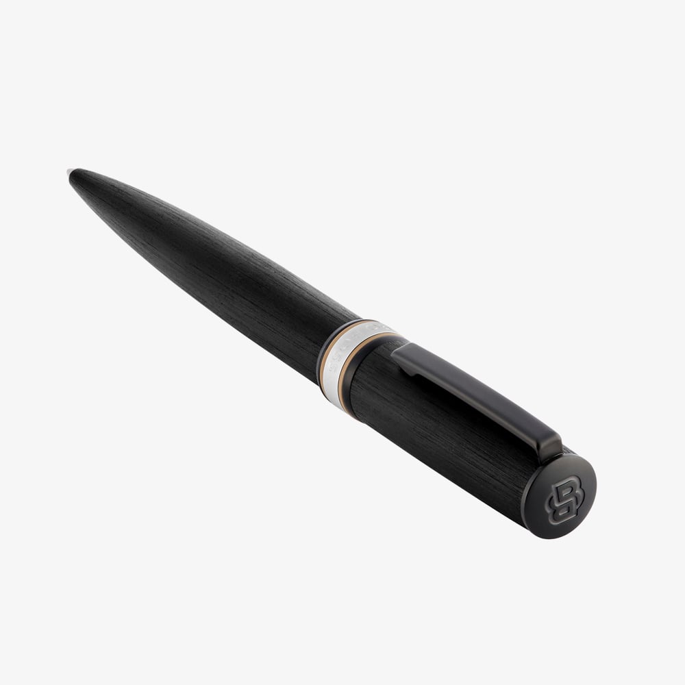 BOSS Arche Brushed Ring Black Ballpoint Pen HSR6964A