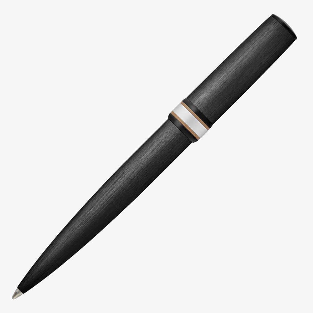BOSS Arche Brushed Ring Black Ballpoint Pen HSR6964A