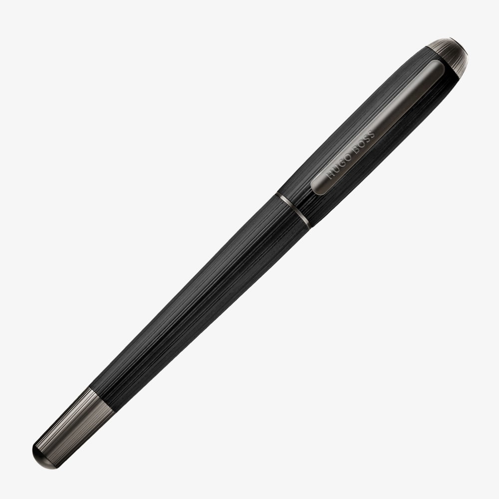 BOSS Contour Pinstripe Black Fountain Pen HSV6762A