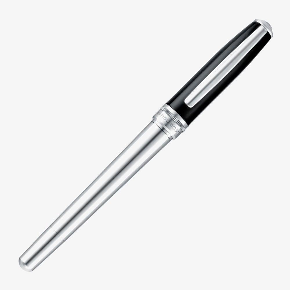 BOSS Essential Classic Black & Chrome Fountain Pen HSN6872A