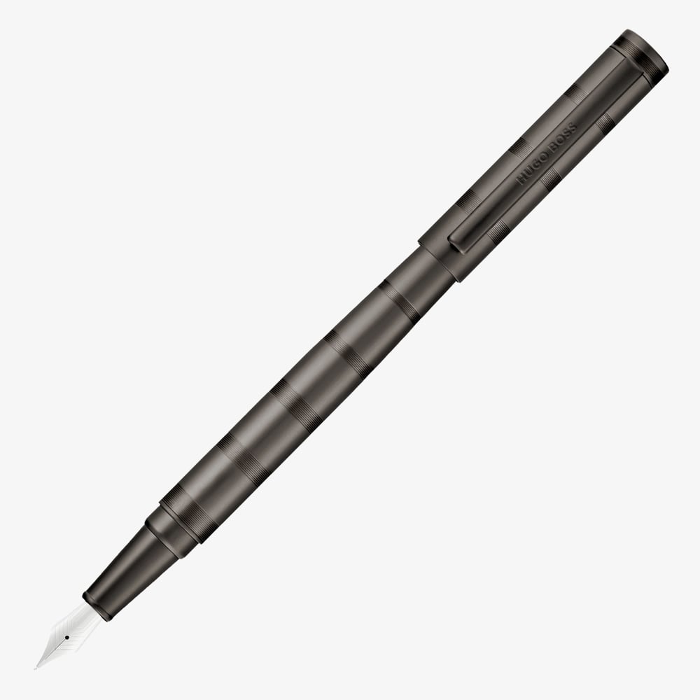 BOSS Loop Stripes Gunmetal Fountain Pen HSH6852D