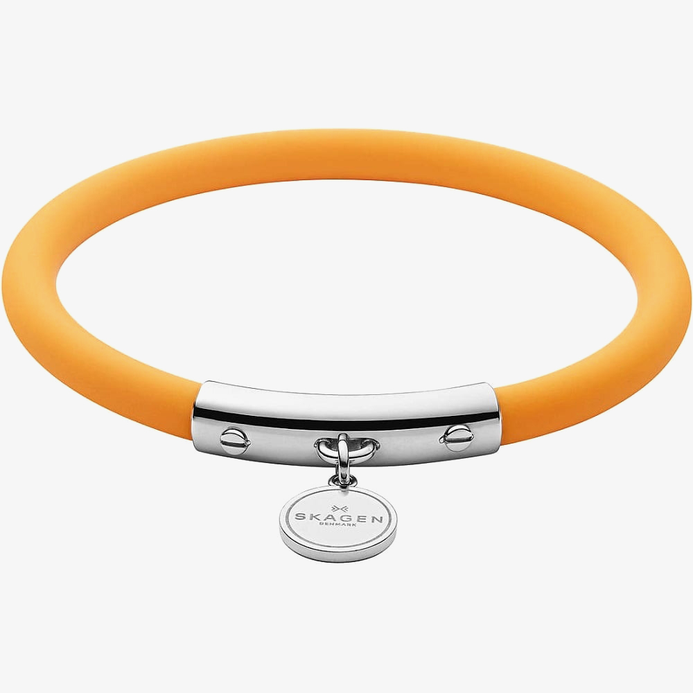 Skagen Blakely Yellow Silicone and Silver-Tone Bracelet SKJ1281040