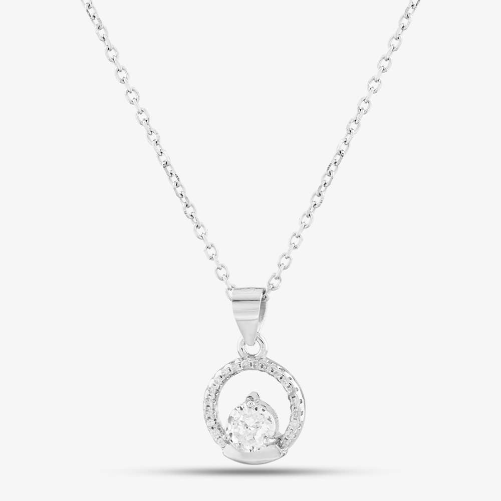 Click to view product details and reviews for Silver Cubic Zirconia Circle Necklace E613264p. Click to view product details and reviews for Silver Cubic Zirconia Circle Necklace E613264p.