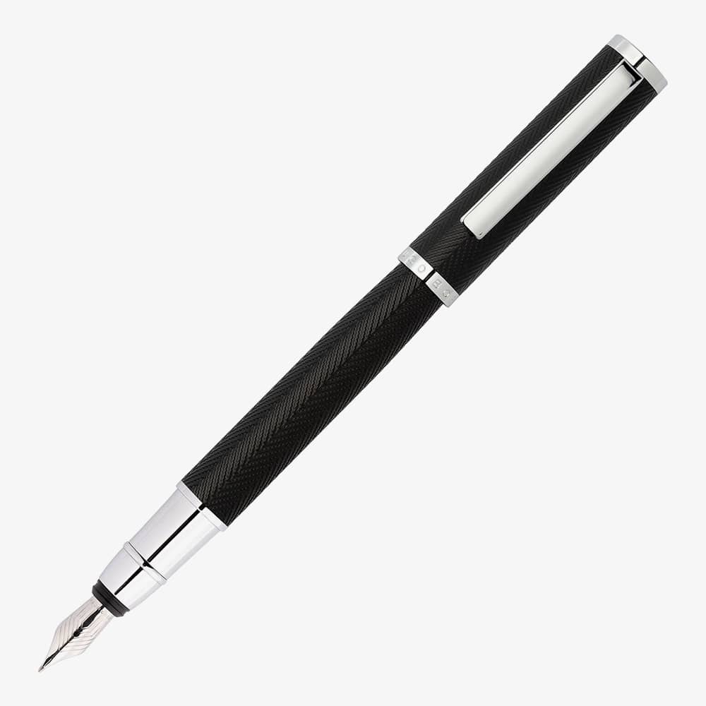BOSS Formation Herringbone Chrome Fountain Pen HSI1062B