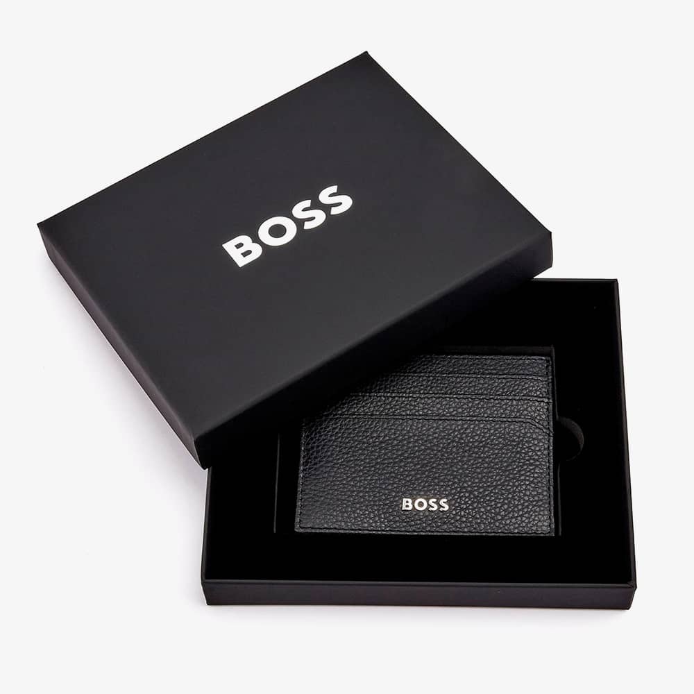 BOSS Classic Grained Black Card Holder HLC416A