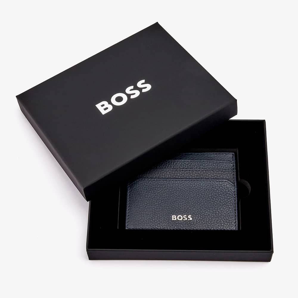BOSS Classic Grained Navy Card Holder HLC416N