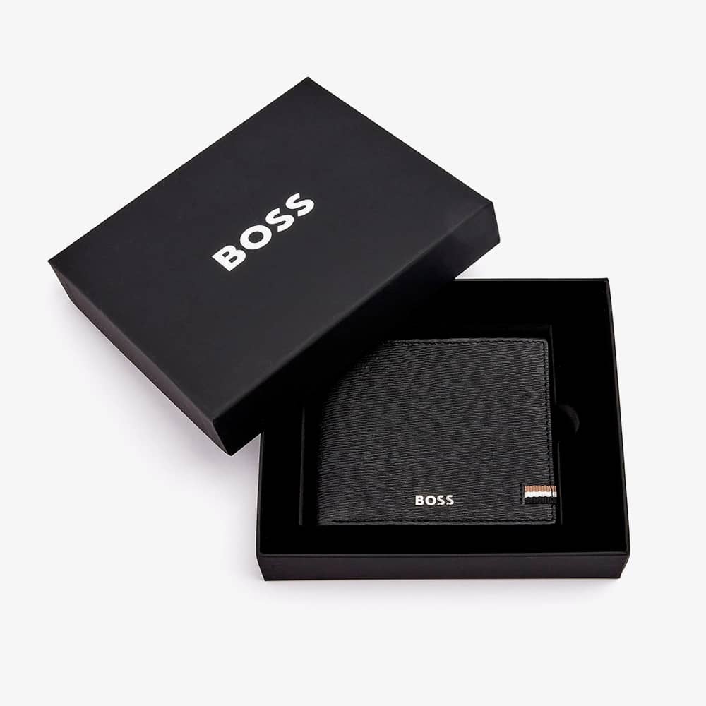 BOSS Iconic Black Leather Card Holder HLW421A