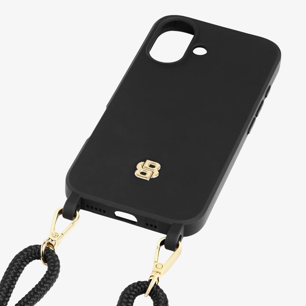 BOSS Double B Black & Gold iPhone Case With Strap HEH520A16N