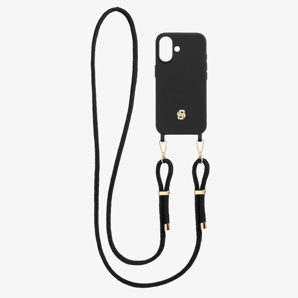 BOSS Double B Black & Gold iPhone Case With Strap HEH520A16N