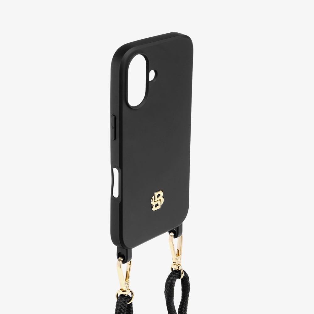BOSS Double B Black & Gold iPhone Case With Strap HEH520A16N