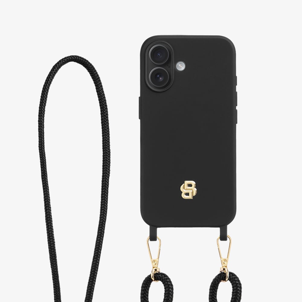 BOSS Double B Black & Gold iPhone Case With Strap HEH520A16N