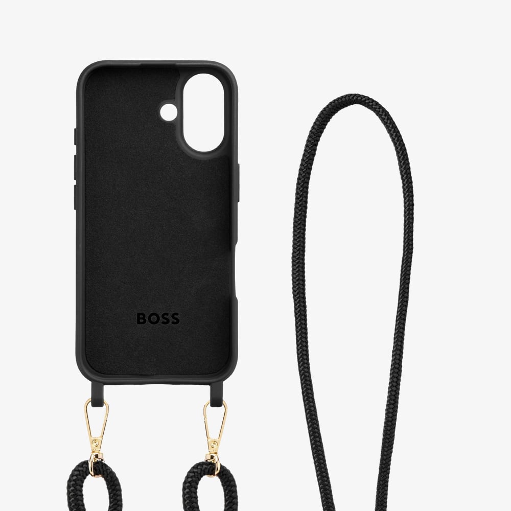 BOSS Double B Black & Gold iPhone Case With Strap HEH520A16N