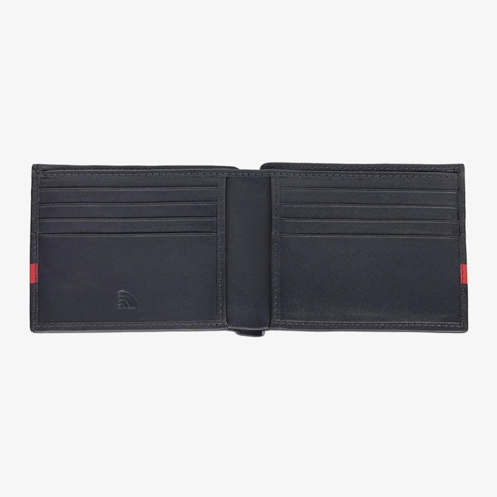 Zippo Navy Blue Red Stripe Leather Wallet 2008014