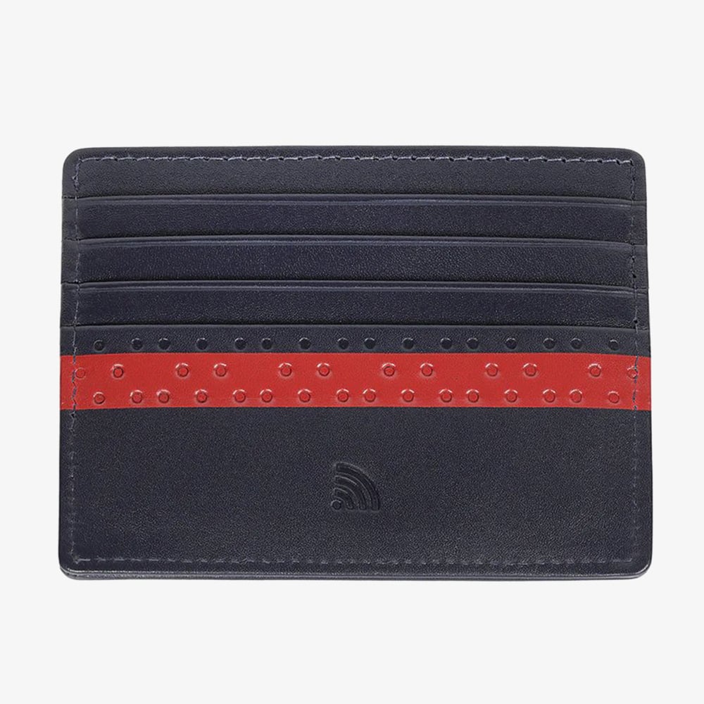 Zippo Navy Blue Red Stripe Card Holder Wallet 2008017