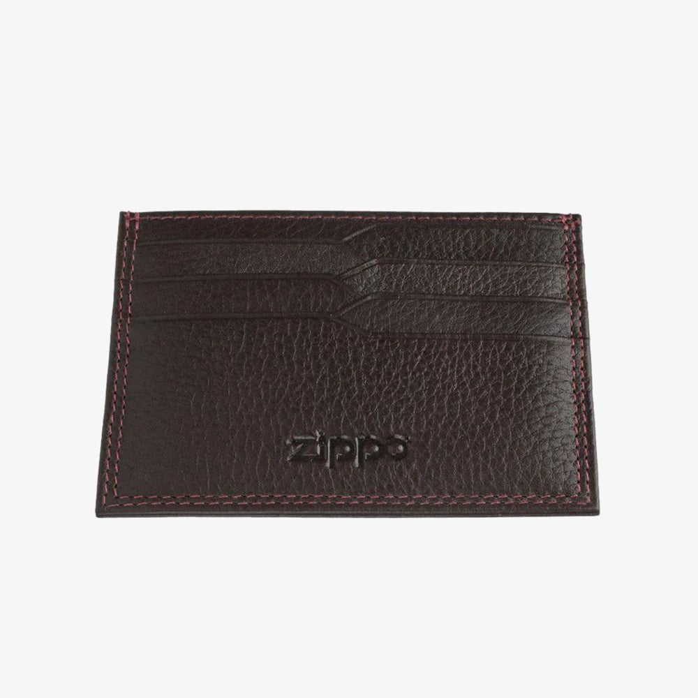 Zippo Brown Leather Card Holder Wallet 2006033