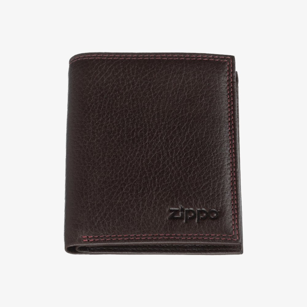 Zippo Brown Leather Tri-Fold Wallet 2006048