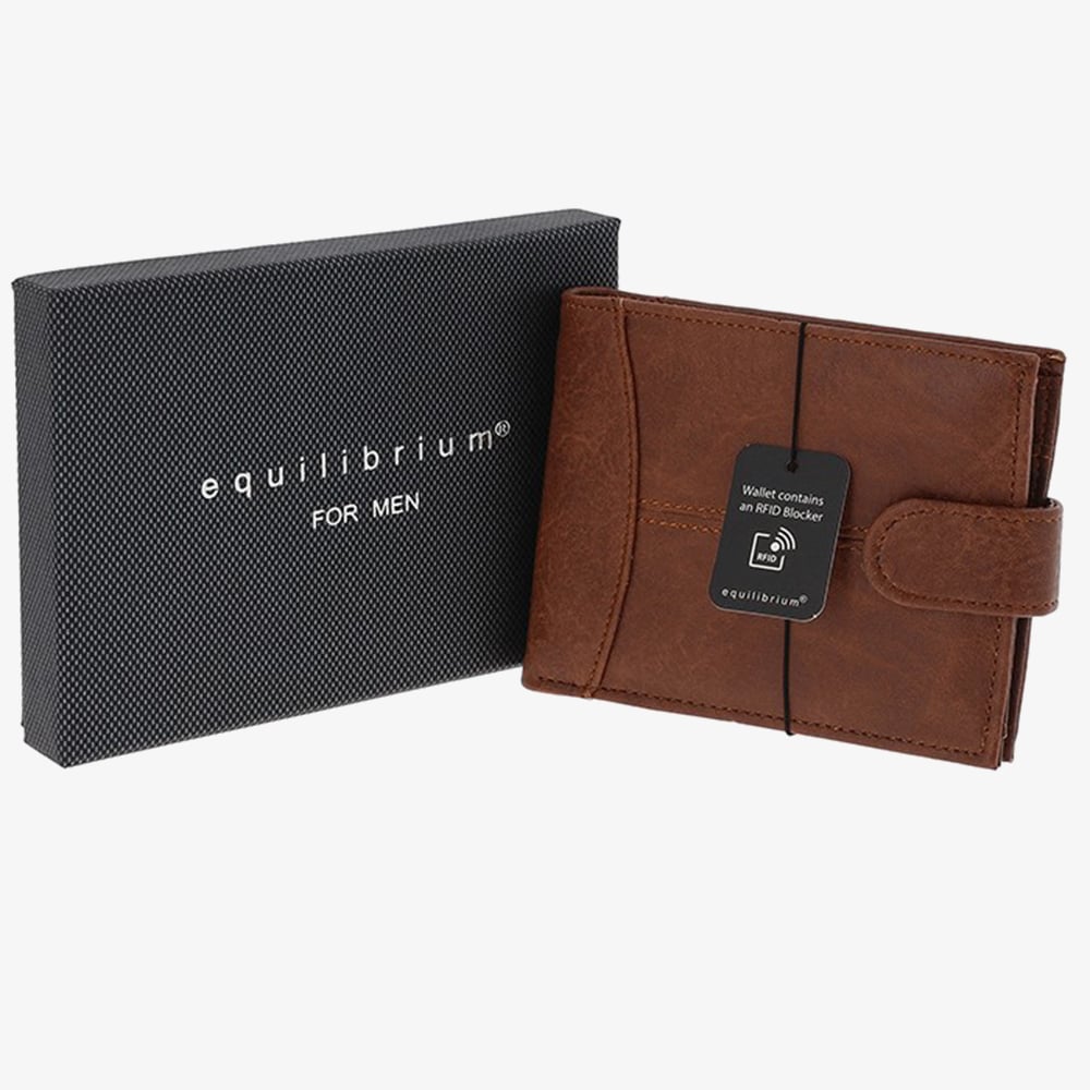 Equilibrium Mens Tan Stylish Modern Leather Wallet 349847