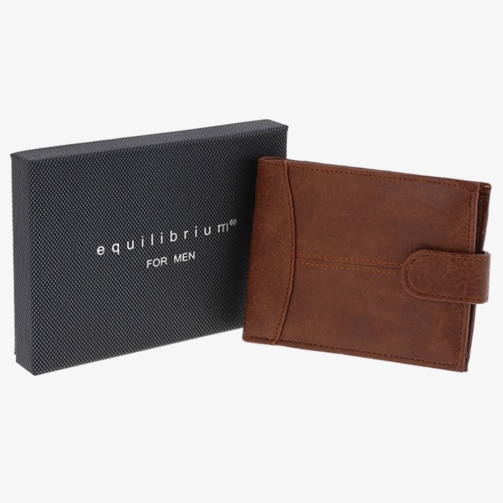 Equilibrium Mens Tan Stylish Modern Leather Wallet 349847