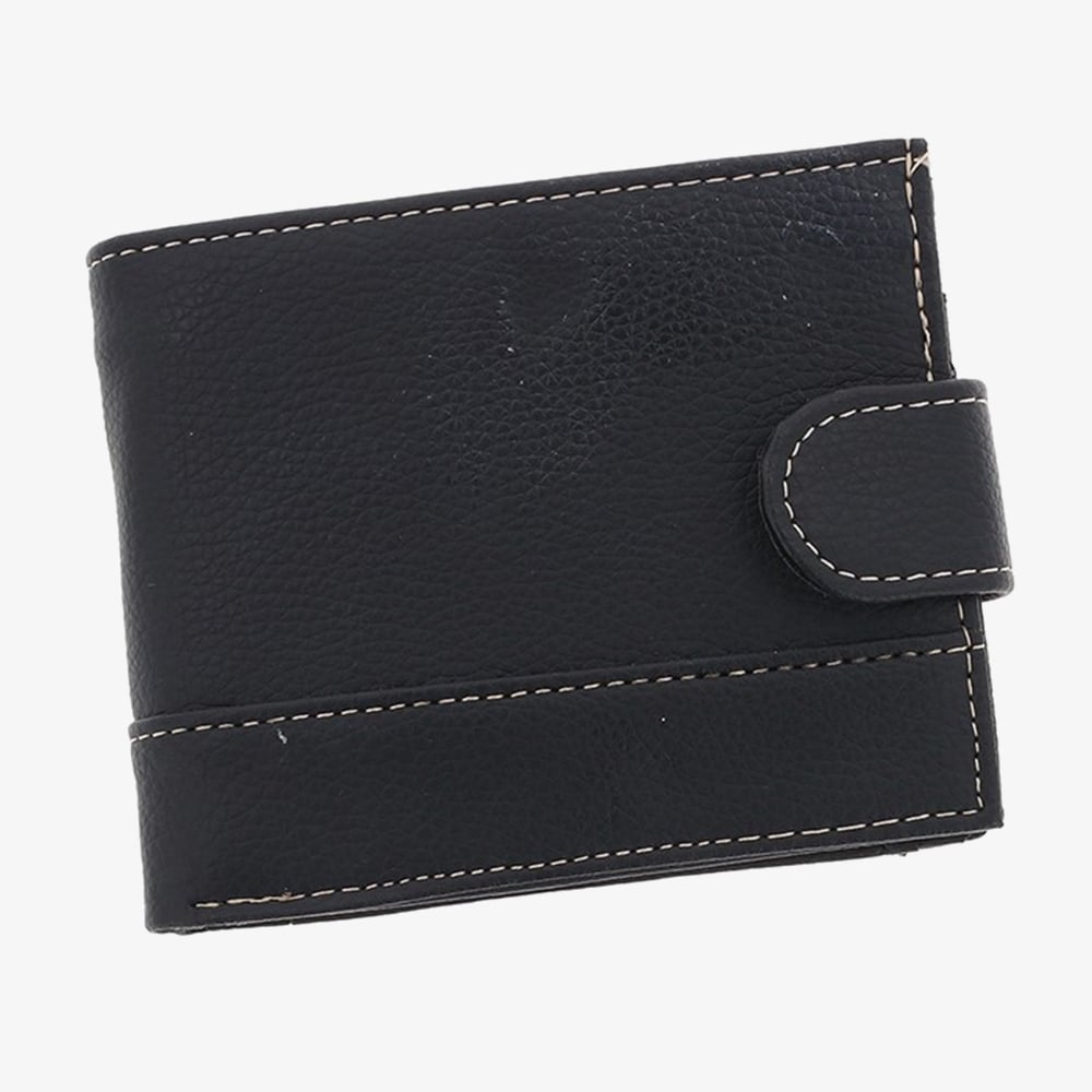Equilibrium Mens Black Stitched Wallet 59770