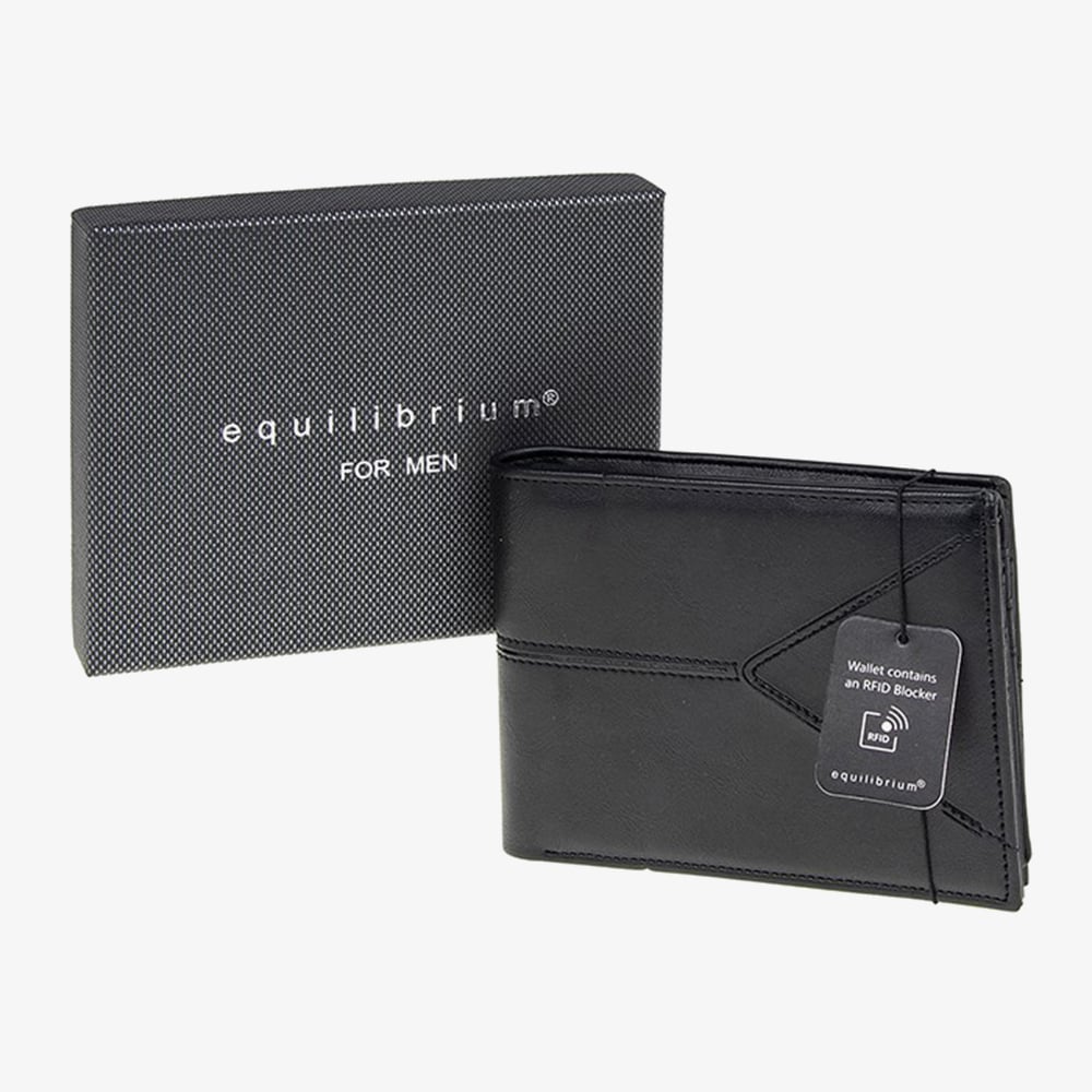Equilibrium Mens Black V Stitched Wallet 329860