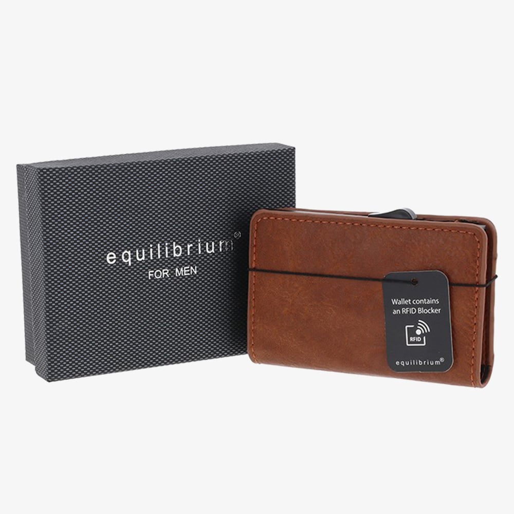Equilibrium Mens Tan Credit Card Holder & Coin Wallet 339150