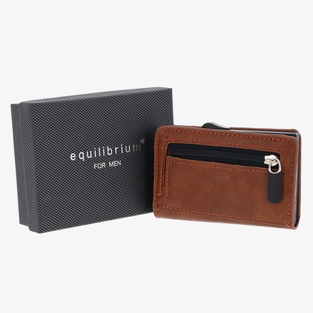 Equilibrium Mens Tan Credit Card Holder & Coin Wallet 339150