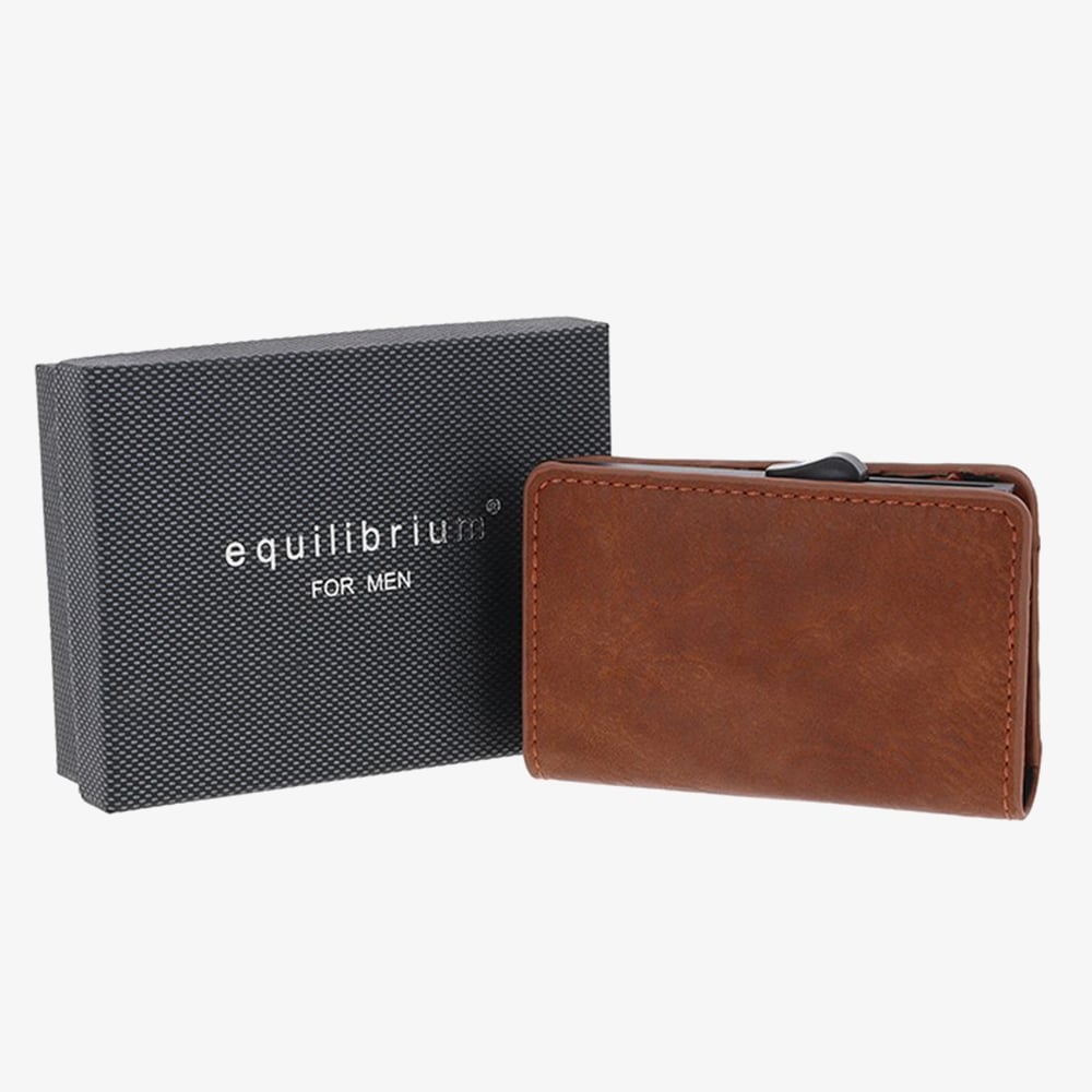 Equilibrium Mens Tan Credit Card Holder & Coin Wallet 339150